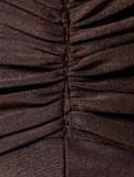 Lycra asymmetric midi skirt in brown