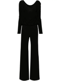 cowl-neck crepe jumpsuit black