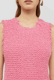 embroidered sleeveless pink dress