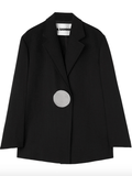 button-fastening tailored crepe blazer