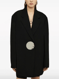 button-fastening tailored crepe blazer