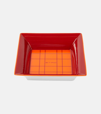 Checked porcelain tray