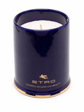 Blue ceramic candle