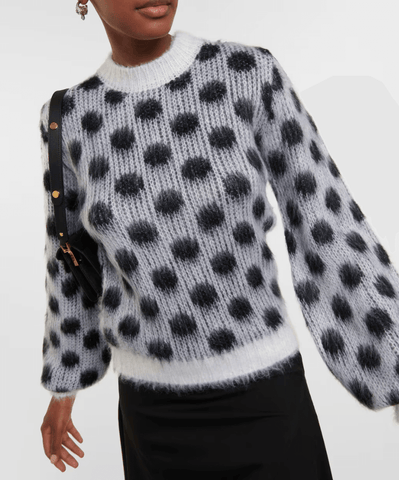 Polka-dot jacquard sweater