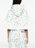 floral-print cotton hoodie