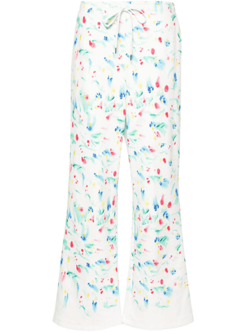 floral-print cotton track pants