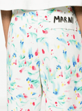 floral-print cotton track pants