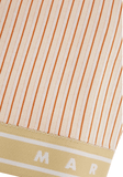 Striped cotton knit crop top in orange