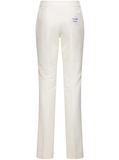 Cotton duchesse straight pants in white