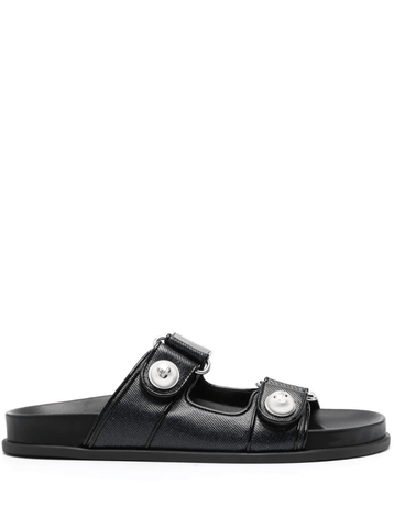 Fayence embellished sandals in black