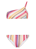 striped crochet-knit bikini