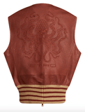 octopus-embroidered leather vest