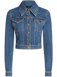 Pegaso-embroidered denim jacket