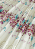 floral flared maxi-dress