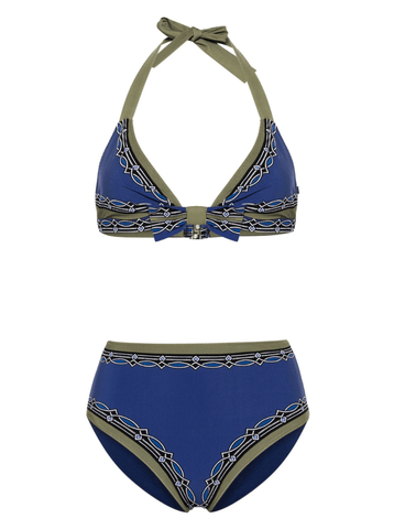 geometric-print bikini