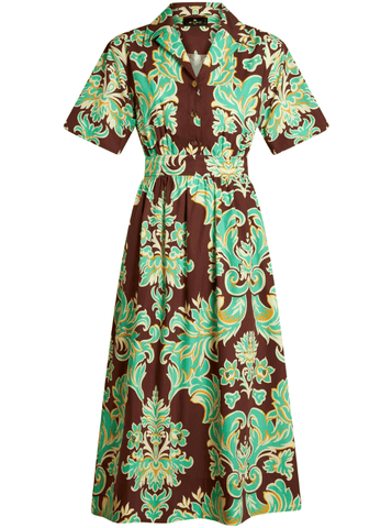 Venus-print cotton shirtdress