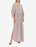Poplin long striped shirt-dress