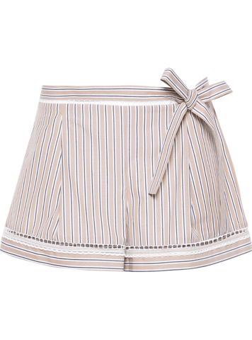 tied striped shorts