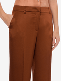 Brown satin pants