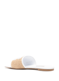 Portofino woven-raffia slides in white