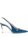 Superblade 80mm leather pumps in blue