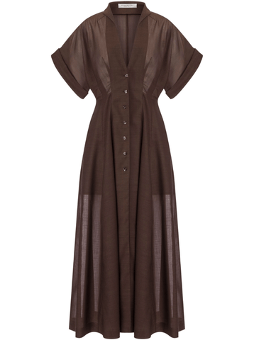 Brown shirt-dress