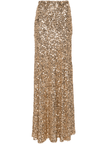 sequinned maxi skirt in gold