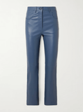 Duke cropped leather blue pants