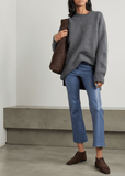 Duke cropped leather blue pants
