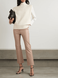 Duke cropped leather beige pants