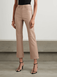 Duke cropped leather beige pants