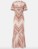 Zigzag lamé maxi dress