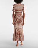 Zigzag lamé maxi dress