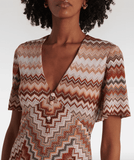 Zigzag lamé maxi dress