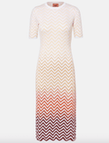 Zigzag cotton-blend midi dress