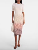 Zigzag cotton-blend midi dress