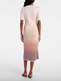 Zigzag cotton-blend midi dress