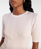 Zigzag cotton-blend midi dress