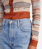 Zigzag lamé cardigan