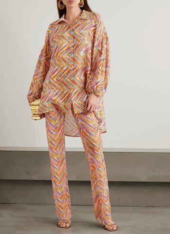 Mare printed cotton and silk-blend voile shirt