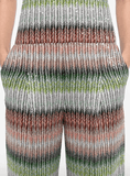 Long bustier jumpsuit in gradient zigzag knit with sequins