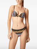 zigzag-knit bikini set