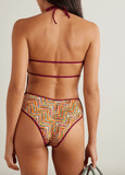 Mare reversible printed halterneck swimsuit