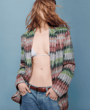 Dégradé zig zag knit blazer with sequins