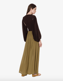Stretch tulle bodysuit in brown