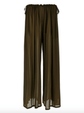 tulle maxi pants in dark green