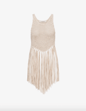 Suede webbing top with bangs