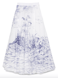 Popeye and Olive Oyl illustration-style-print maxi skirt