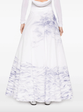 Popeye and Olive Oyl illustration-style-print maxi skirt