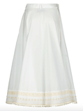 embroidered a-line skirt in white